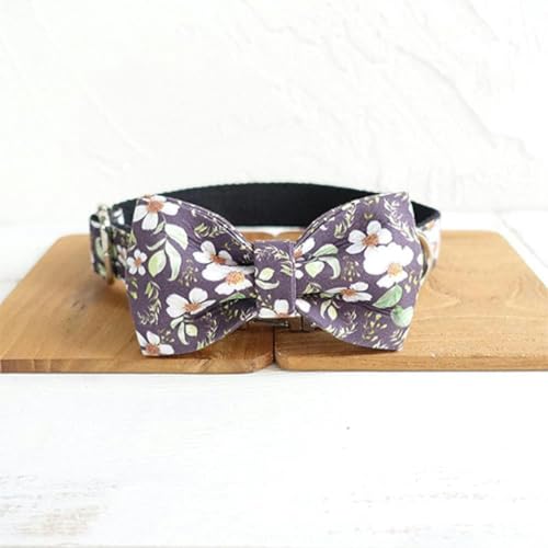 weiches, störrisches Hundehalsband mit kleinen Blumen Hundehalsbänder 5 Größen-Dog Collar Bow Tie-S von JKDSAO