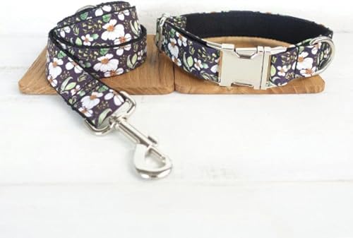 weiches Hundehalsband mit kleinen Blumen für störrische Hunde Hundehalsbänder 5 Größen-Hundehalsband-Leine-Set-XL von JKDSAO