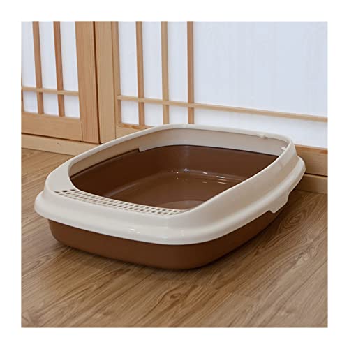 JKELPV Hunde Tier WC Katze geeignet für Katzentoilette, halbgeschlossen, abnehmbar und waschbar, verdickt, spritzwassergeschützt Haustiermatte(Small Brown) von JKELPV