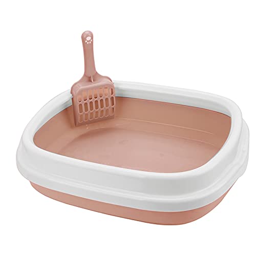 JKELPV Hunde Tier WC Katzentoilette, Haustiertoilette, Bettpfanne, Kätzchen, Hundetablett mit Schaufel, 1 Set, Kottraining, Sandkästen Haustiermatte(Pink) von JKELPV