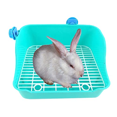 JKELPV Hunde Tier WC Nützliche Kaninchentoilette, Eck-Toilettenkäfig, Box, Töpfchen, Haustierpfanne für Frettchen, Chinchilla Haustiermatte(Green) von JKELPV