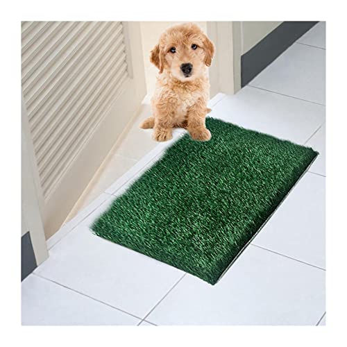 JKELPV Hunde Tier WC Pet Rasen-Toiletten-Matte Haustierhund-Töpfchen-Toiletten-Traning-Pad Künstliche Dicke Spritzwasserfeste Gras-Boden-Tür-Urinalmatte Haustierbedarf Haustiermatte von JKELPV