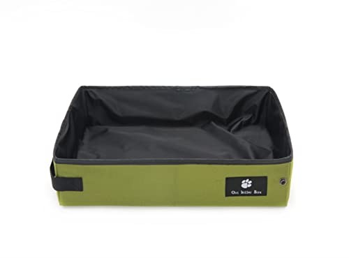 JKELPV Hunde Tier WC wasserdichte, zusammenklappbare Katzentoilette für den Außenbereich, einfache Haustier-Reisetoilette für Welpen, Katzen und Hunde Haustiermatte(Green,L 45x35x12.5cm) von JKELPV