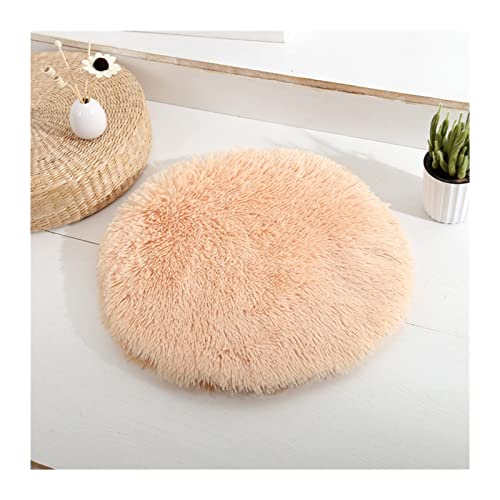 JKELPV Hundebett Haustierbett Haustier-Schlafbett für Hunde und Katzen, Flauschiges Plüsch-Haustierkissen für Welpen, Teddy, weich, warm, Katzenkorb, Hund(Apricot,Diameter 40 cm) von JKELPV