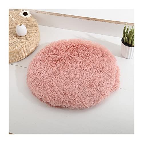 JKELPV Hundebett Haustierbett Haustier-Schlafbett für Hunde und Katzen, Flauschiges Plüsch-Haustierkissen für Welpen, Teddy, weich, warm, Katzenkorb, Hund(Pink,Diameter 40 cm) von JKELPV