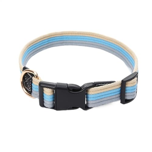 JKELPV Hundeleine Schleppleine für Hunde 1,5-2 m Dicke Hundeleine aus Segeltuch, verstellbare Hundehalsbänder und Leine, Set, Haustierleine(Blue Collar,S) von JKELPV