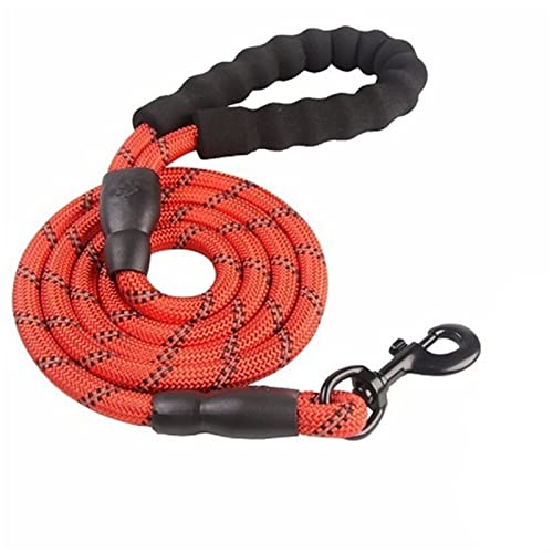 JKELPV Hundeleine Schleppleine für Hunde 2 m/3 m/5 m große Hundeleine, rundes Nylon, 1,2 cm Durchmesser, reflektierendes Seil, gehender Hund(Red,1.2cm x 500cm) von JKELPV