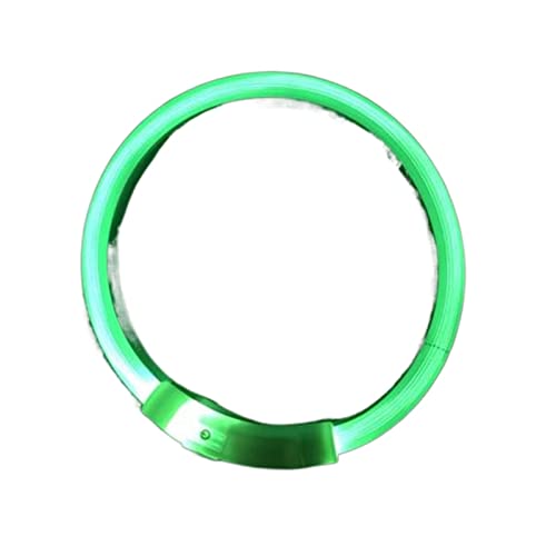 JKELPV Hundeleine Schleppleine für Hunde Hundehalsband Sicherheit Haustier Hundehalsbänder Tube Blinkende Nacht Hundeleine Leine(Solid Green,S 35cm 13.8inch) von JKELPV