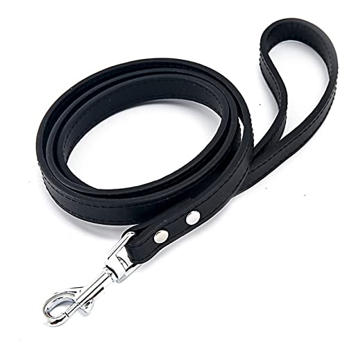 JKELPV Hundeleine Schleppleine für Hunde Hundeleine aus Leder für Haustiere, Hundeleinen für große, mittelgroße, kleine Hunde, Führstrick, Hündchenzubehör(Black Dog Leash) von JKELPV