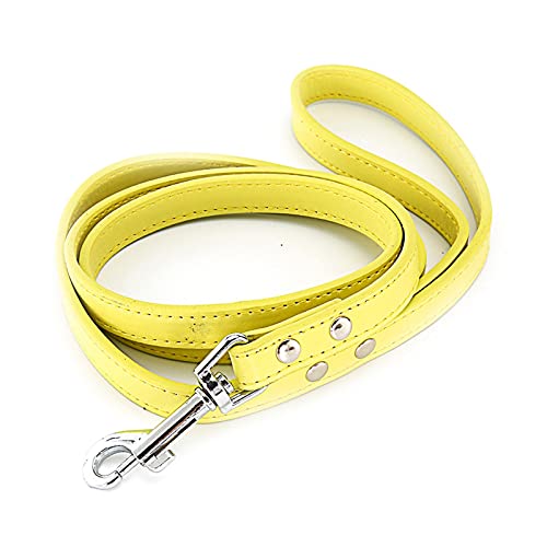 JKELPV Hundeleine Schleppleine für Hunde Hundeleine aus Leder für Haustiere, Hundeleinen für große, mittelgroße, kleine Hunde, Führstrick, Hündchenzubehör(Yellow Dog Leash) von JKELPV