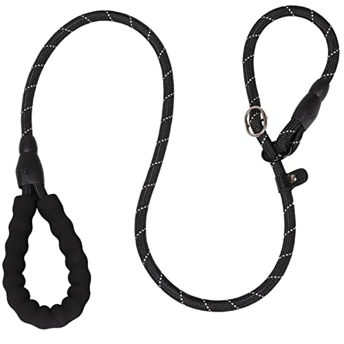 JKELPV Hundeleine Schleppleine für Hunde Laufleinen aus Nylon Seilhalsband 2 in 1 verstellbares Halsband klein mittelgroß(Black,1.4M X 1.2CM) von JKELPV