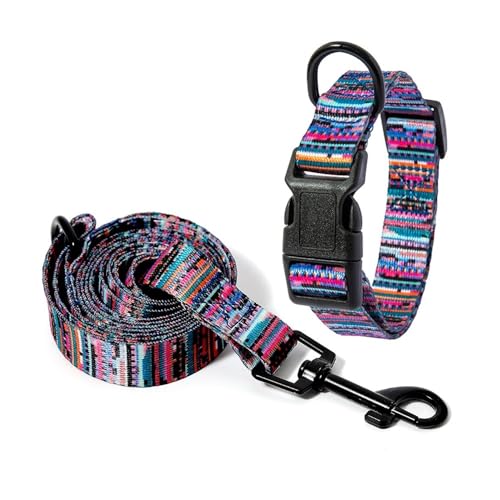 JKELPV Hundeleine Schleppleine für Hunde Pet Collar Leine Set Hunde- und Katzenhalsband und verstellbare Leine(NO3 Set,22-35CM) von JKELPV