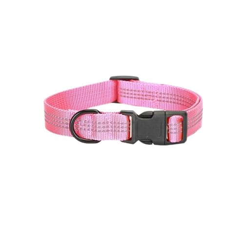 JKELPV Hundeleine Schleppleine für Hunde Pet Collar Leine Set Hunde- und Katzenhalsband und verstellbare Leine(PINK,32-51CM) von JKELPV