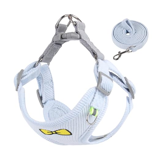 JKELPV Hundeleine Schleppleine für Hunde Pet Dog Vest Harness Leine Set Verstellbares Brustgeschirr für kleine mittelgroße Hundebedarf(Gray,M) von JKELPV