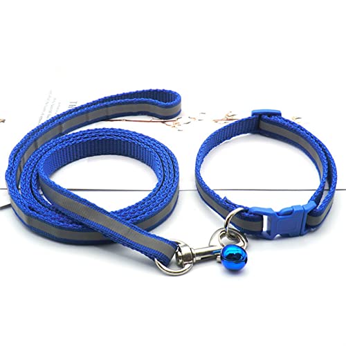 JKELPV Hundeleine Schleppleine für Hunde Reflektierende Haustierleine, Kätzchen und Hundehalsband, verstellbares Laufseil-Set, Haustierzubehör(Blue) von JKELPV