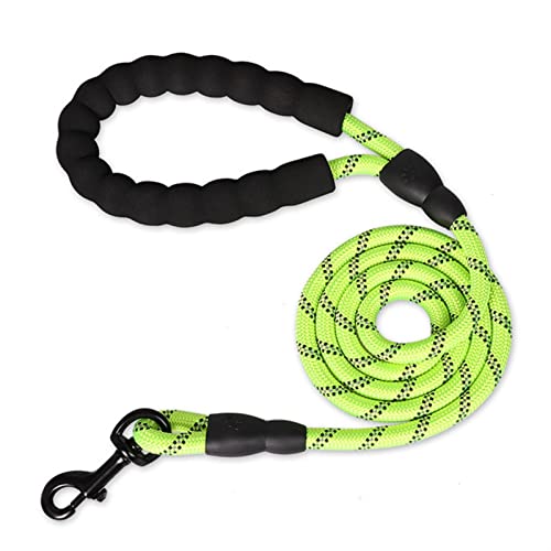 JKELPV Hundeleine Schleppleine für Hunde Reflektierende Hundeleine für Haustiere, 1,5 m lang, mit gepolstertem Griff, strapazierfähiges Training(Light Green,L 150x1.2cm) von JKELPV