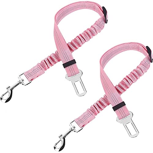 JKELPV Hundeleine Schleppleine für Hunde Sicherheitsgurt, Verstellbarer Puffer, elastisches Sicherheitsseil, Hand, die Seil-Hundezubehör hält(Pink) von JKELPV