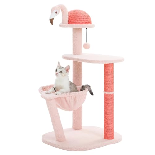 JKELPV katzenbaum katzenkratzbaum Kratzbaum, süßer rosa Katzenturm mit Sisal-Kratzbäumen für kleine Katzen, Kätzchen, Katzenkratzer mit Katze(AMT0275PK) von JKELPV