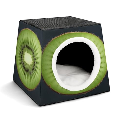 JKLPOMN Warme Haustierhöhle, Kiwi Sliceprinted Winter Pet House, Cozy Pet Bed House Comfortable Pet Bed House, Indoor/Outdoor Pet House, Suitable for Cats and Dogs von JKLPOMN