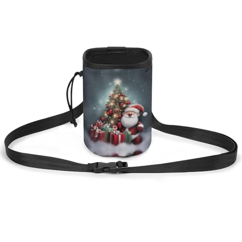 JKLQWH Bedrucktes Haustier-Trainingspaket mit Aufschrift "Merry Christmas", Hundetraining, Leckerli-Tasche, tragbare Haustiertasche, Welpen-Leckerli-Tasche für Haustiere im Freien von JKLQWH