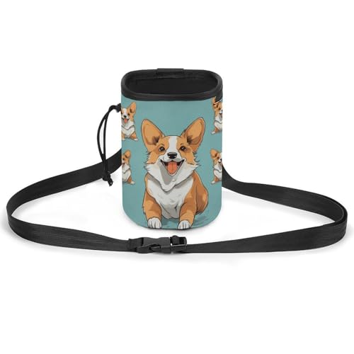 JKLQWH Corgi Hundetrainingspaket mit niedlichem Hundemotiv, zum Spazierengehen, Hundetraining, Leckerli-Tasche, tragbare Haustiertasche, Welpen-Leckerli-Tasche für Haustiere im Freien von JKLQWH