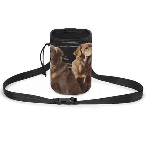 JKLQWH Golden Retrievers bedrucktes Haustier-Trainingspaket, Hundetraining, Leckerli-Tasche, tragbare Haustiertasche, Welpen-Leckerli-Tasche, Haustiere im Freien von JKLQWH