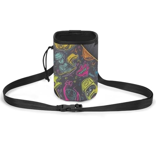 JKLQWH Graffiti-Skateboard mit aufgedrucktem Haustier-Trainingspaket, Hundetraining, Leckerli-Tasche, tragbare Haustiertasche, Welpen-Leckerli-Tasche, Haustiere im Freien von JKLQWH