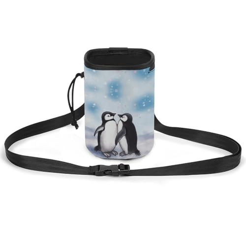 JKLQWH I Love Penguins bedruckte Haustier-Trainingspaket, Hundetraining, Leckerli-Tasche, tragbare Haustiertasche, Welpen-Leckerli-Tasche für Haustiere im Freien von JKLQWH