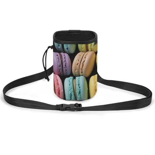 JKLQWH Macaron Keksgeschmack, bedrucktes Haustier-Trainingspaket, Hundetraining, Leckerli-Tasche, tragbare Haustiertasche, Welpen-Leckerli-Tasche, Haustiere im Freien von JKLQWH