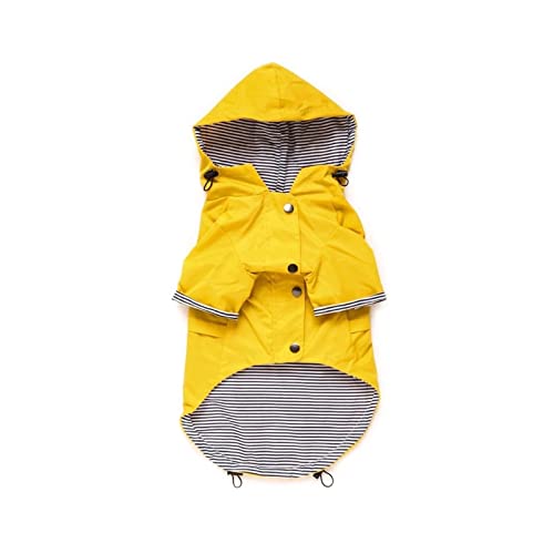 Haustier Hund Mantel wasserdichte Jacke for kleine mittelgroße Hunde Katzen Pet Raincoat Hund Sport Hoodies Haustier Kleidung(Yellow,12-16kg) von JKUHA