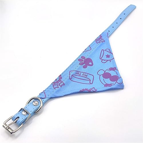 Haustier-Hunde-Lätzchen, Hunde-Bandana, 2 Stück, Segeltuch-Schal, dreieckige Lätzchen mit Metallschnalle, verstellbares Hunde-Bandana for kleine und mittelgroße Hunde(Blue) von JKUHA