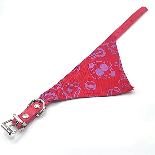 Haustier-Hunde-Lätzchen, Hunde-Bandana, 2 Stück, Segeltuch-Schal, dreieckige Lätzchen mit Metallschnalle, verstellbares Hunde-Bandana for kleine und mittelgroße Hunde(Red) von JKUHA