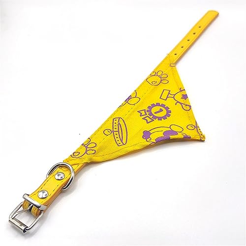 Haustier-Hunde-Lätzchen, Hunde-Bandana, 2 Stück, Segeltuch-Schal, dreieckige Lätzchen mit Metallschnalle, verstellbares Hunde-Bandana for kleine und mittelgroße Hunde(Yellow) von JKUHA