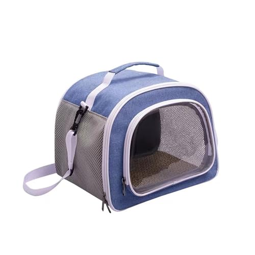 Papageienausflug-Handtasche, atmungsaktive Umhängetasche, kleine Haustiertasche for kleine Wellensittiche, Finken, Chinchillas, Hamster, Vogelpapageien(Blue) von JKUHA