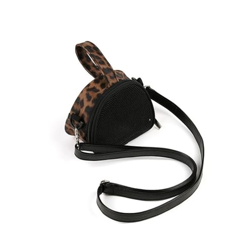 Tragbare Outdoor-Tasche for kleine Haustiere, atmungsaktive Tragetasche aus PU-Leder mit Stereo-Leopardenmuster for ausgefallene Ratten, Papageien, Meerschweinchen(S) von JKUHA