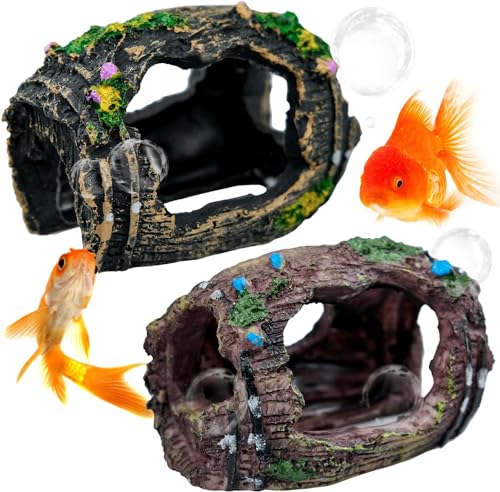 JLNGTHONG Aquarium-Dekoration, zerbrochenes Fass, Höhlen-Versteck, Hütte, Aquarium-Ornamente, Schiffswrack-Thema, Landschaftsbau, Verstecke, Zubehör, 2 Stück von JLNGTHONG