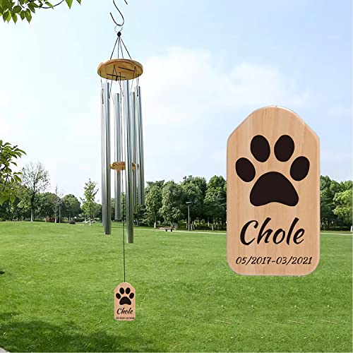 JMIPET Personalisiertes Hunde-Gedenk-Windspiel für den Außenbereich, Katze, Sympathie, Windspiel, Haustier, Trauer, Geschenke, benutzerdefinierter Name, Gedenk-Windspiel für den Verlust des Hundes von JMIPET