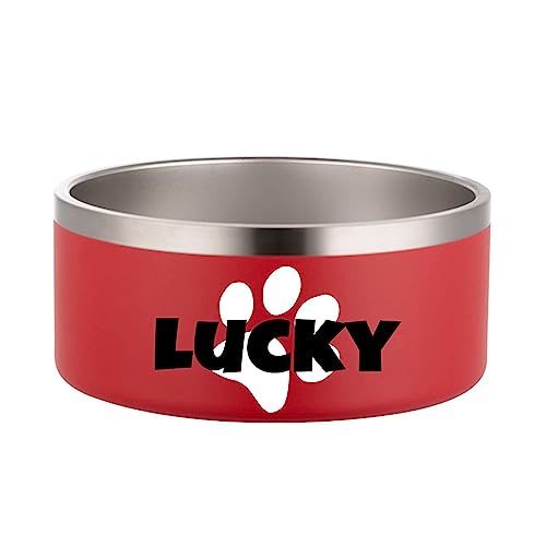 JMIPET Personalized Dog Bowls Stainless Steel Small Medium Large Dog Water Food Bowl Cat Food Bowls for Indoor Cats Custom Puppy Bowls Cute Pet Dishes Bottom Non-Slip (Red) von JMIPET