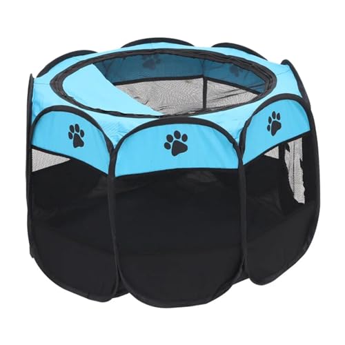 Hundegitter Wohnung Katzen-Kreißsaal, abnehmbares Sommerzelt for Haustiere, Outdoor-Hunde-Klappzaun, Katzenkäfig, Hundegehege, umgeben von Heimtierbedarf(Blue2,L-112x112x58cm) von JMORCO