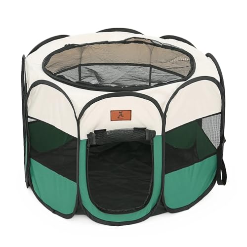 Hundegitter Wohnung Katzen-Kreißsaal, abnehmbares Sommerzelt for Haustiere, Outdoor-Hunde-Klappzaun, Katzenkäfig, Hundegehege, umgeben von Heimtierbedarf(Green,L-112x112x58cm) von JMORCO