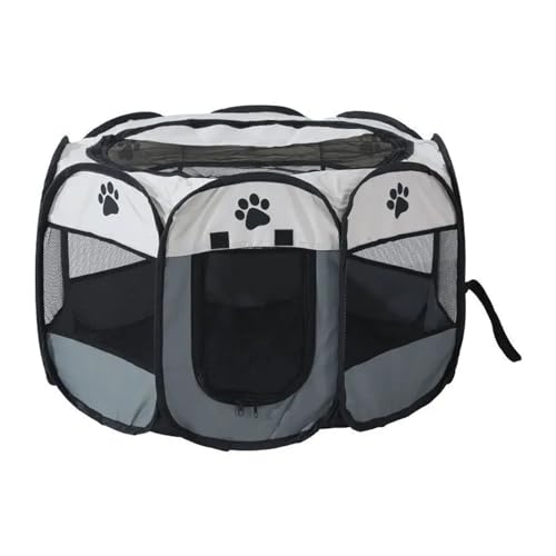 Hundegitter Wohnung Katzen-Kreißsaal, abnehmbares Sommerzelt for Haustiere, Outdoor-Hunde-Klappzaun, Katzenkäfig, Hundegehege, umgeben von Heimtierbedarf(Grey,L-112x112x58cm) von JMORCO