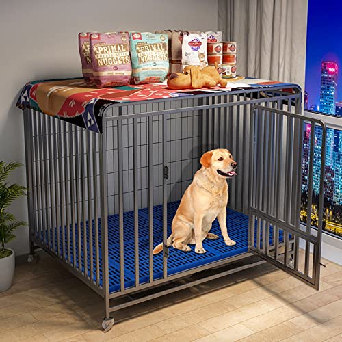 Robuster Hundekäfig – Hundezaun, Hundekäfig aus Metall mit abschließbarer Tür und Rädern, abnehmbarem Tablett, zu öffnender Oberseite, geeignet für große Haustiere von JMOZHCD