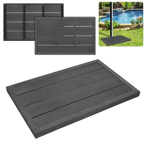 JNGLGO WPC Bodenelement für Solardusche Gartendusche 105 x 63 x 5,5 cm Holzoptik Bodenplatte für Outdoor Dusche, Anti Rutsch, inkl. Montagematerial Anthrazit von JNGLGO