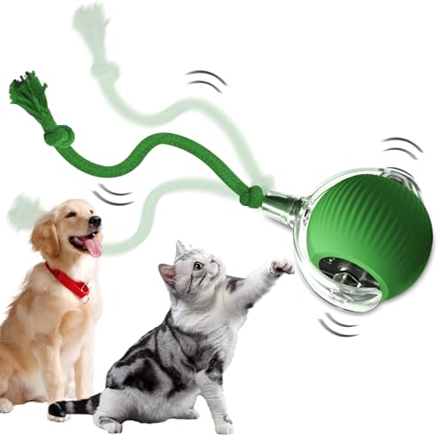 JOAAZAR Chewie Rolling Ball für Katzen Hunde, Interactive Cat Toys Rolling Ball, Interaktives Katzenspielzeug mit USB-Aufladung, Für Große und Kleine Katzen Hunde(Grün) von JOAAZAR