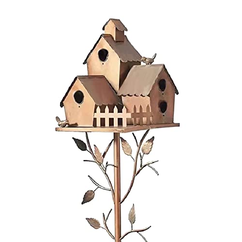 Metall-Vogelhaus mit Stangen, Außendekoration, Metall-Vogelhaus, Pfahl, Vogelhaus, for Kolibris, for Terrasse, Hinterhof, Terrasse, Gartendekoration im Freien /43 (Color : E, Size : E) von JOEBO