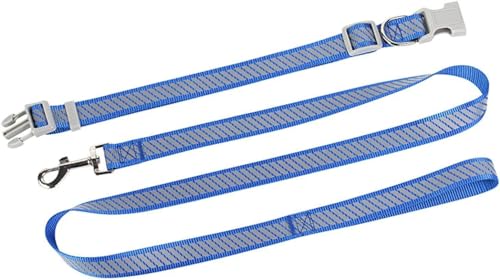 Pet Supplies Hundeleine, Haustierhalsband, mittlere und große Hunde, verschleißfeste Hundeleinen, nachtreflektierende Hundeleinen/142 (Color : Blue, Size : L) von JOEBO