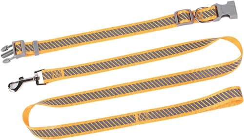 Pet Supplies Hundeleine, Haustierhalsband, mittlere und große Hunde, verschleißfeste Hundeleinen, nachtreflektierende Hundeleinen/142 (Color : Orange, Size : Medium) von JOEBO