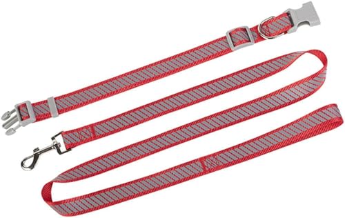 Pet Supplies Hundeleine, Haustierhalsband, mittlere und große Hunde, verschleißfeste Hundeleinen, nachtreflektierende Hundeleinen/142 (Color : Red, Size : Medium) von JOEBO