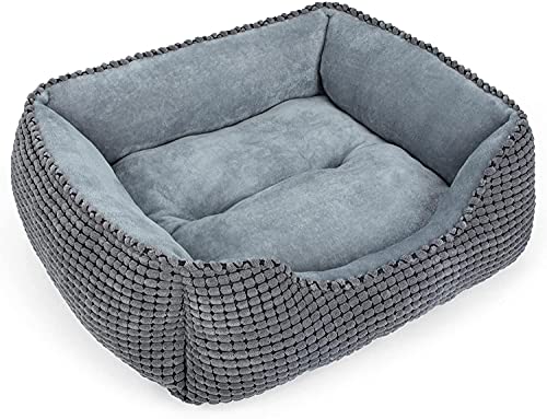 JOEJOY Hundebett Kleine Hunde, Hundebett Waschbar Flauschig Hundekorb, Weiche Plüsch Hundebetten, rutschfeste Hundekörbchen, 51x48x15cm, Hundebett für Kleine Hunde und Katzen von JOEJOY