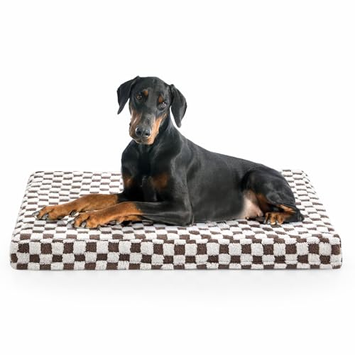 JOEJOY XXL Orthopädisches Hundebett, XXL waschbares Katzenbett Hundekissen mit Memory Schaumstoff waschbar Abnehmbar wasserdichte Fütterung hundebett orthopädisch Tiefrot von JOEJOY